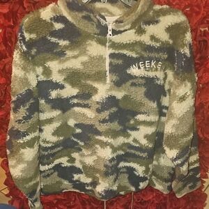 Grayson Threads Camouflage Fleece Crop Pullover Size XXL